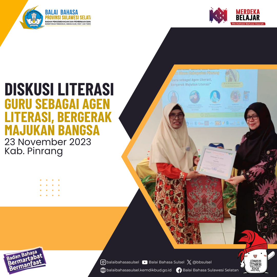 Read more about the article Diskusi Literasi “Guru sebagai Agen Literasi, Bergerak Majukan Bangsa”