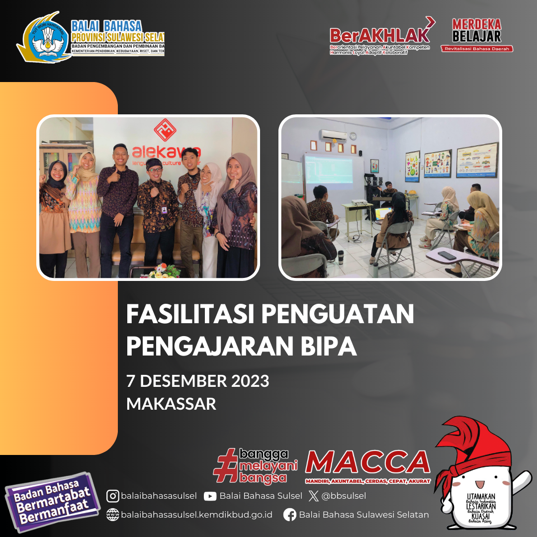 Read more about the article Fasilitasi Penguatan Pengajaran BIPA
