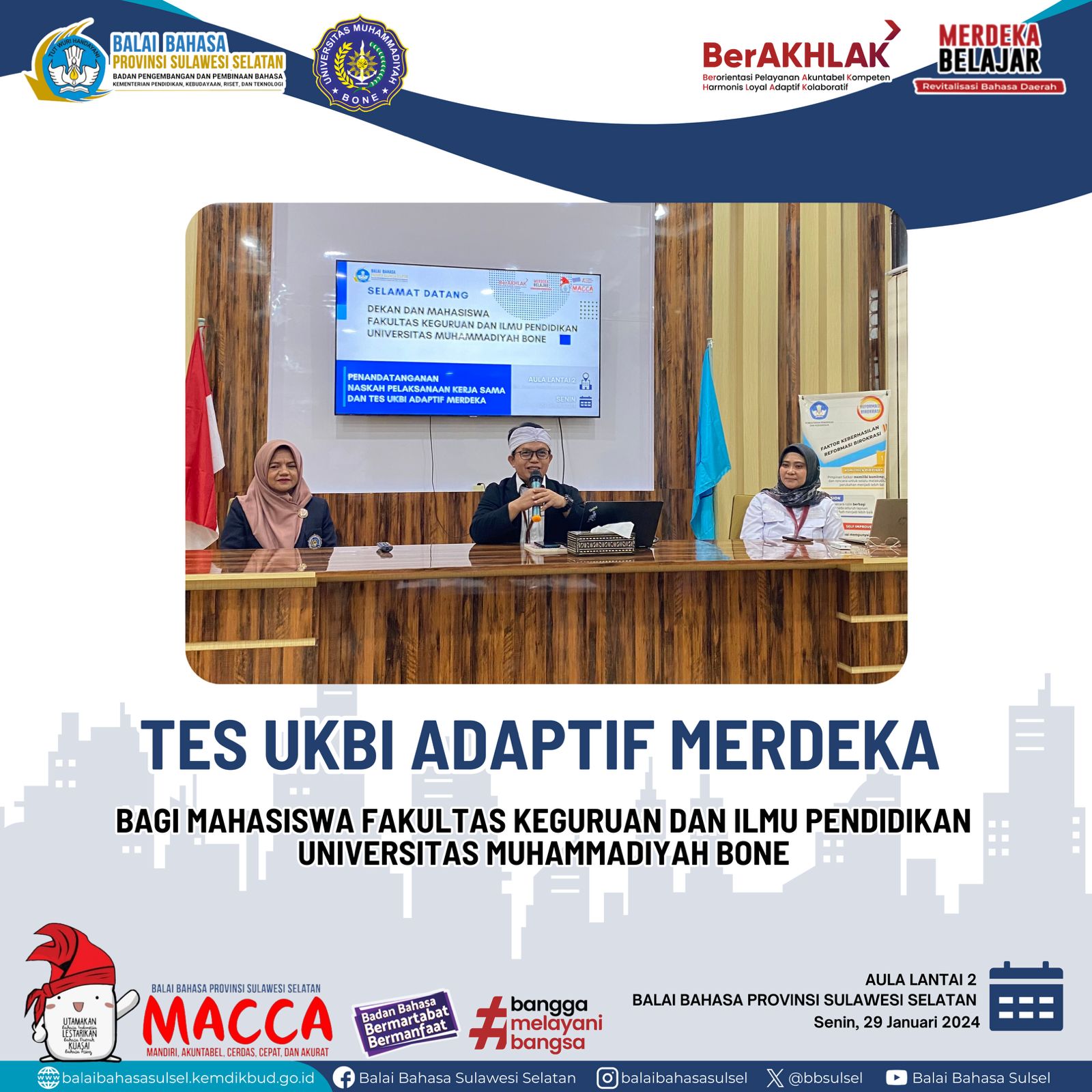 Read more about the article Tes UKBI Adaptif Merdeka 31 mahasiswa Universitas Muhammadiyah Bone