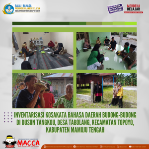 Read more about the article Inventariasai Kosakata Bahasa Daerah Budong-Budong, Kabupaten Mamuju Tengah