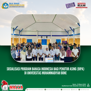 Read more about the article Bangun Sinergisitas, Balai Bahasa Provinsi Sulawesi Selatan Sosialisasikan Program BIPA di Universitas Muhammadiyah Bone
