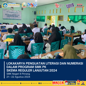 Read more about the article Lokakarya Penguatan Literasi dan Numerasi dalam Program SMK PK Skema Reguler Lanjutan 2024 di SMKN 8 Pinrang