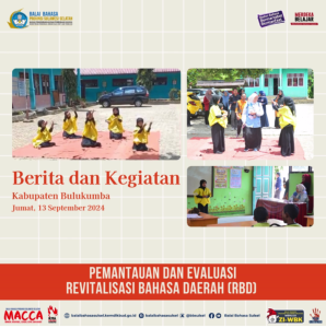 Read more about the article Pemantauan dan Evaluasi Revitalisasi Bahasa Daerah (RBD) di Kabupaten Bulukumba