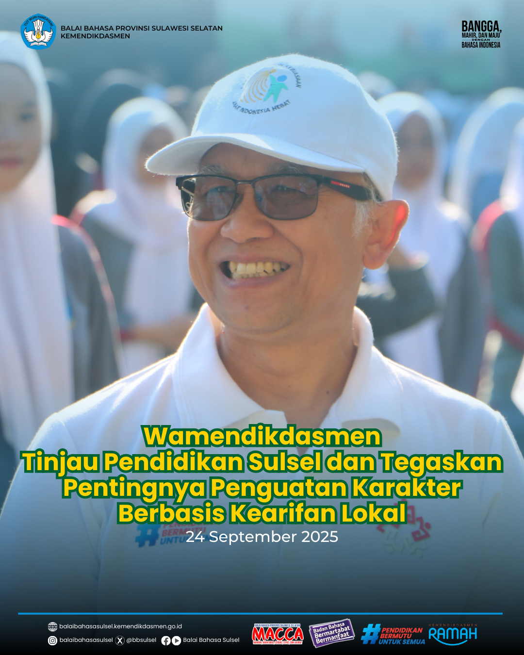 Read more about the article Wamendikdasmen Tinjau Pendidikan Sulsel dan Tegaskan Pentingnya Penguatan Karakter Berbasis Kearifan Lokal