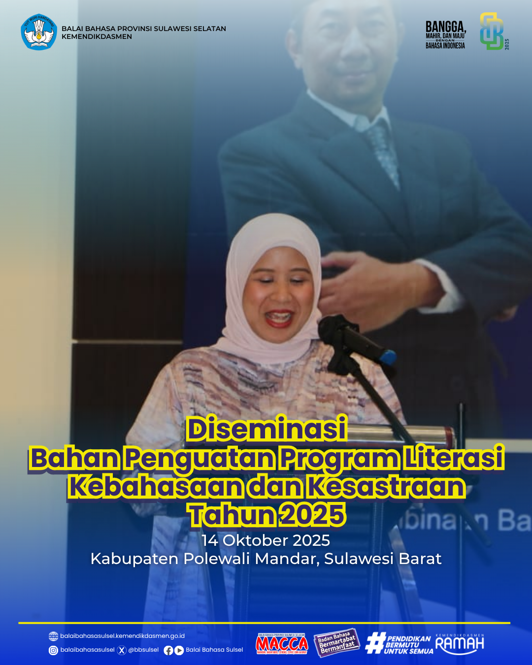 Read more about the article Diseminasi Bahan Penguatan Program Literasi Kebahasaan dan Kesastraan di Kabupaten Polman, Sulbar